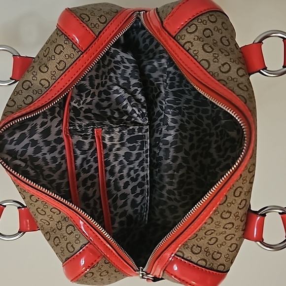 VTG GUESS 1990s Salmon Pink Trim Logo Monogram Doctor Handbag - Picture 7 of 10